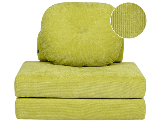  Single Sofa Bed OLDEN Corduroy Light Green