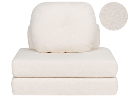  Single Sofa Bed OLDEN Boucle White