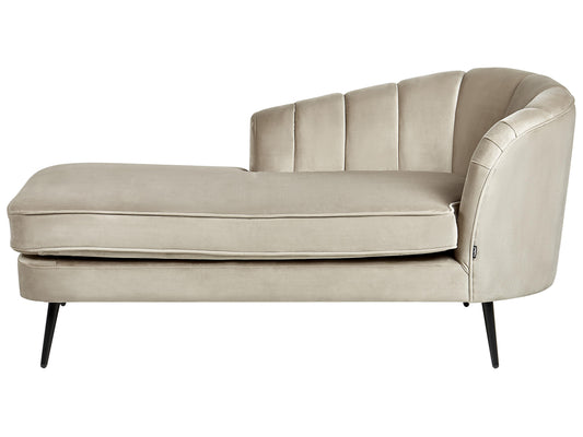  Right-Hand Chaise Lounge ALLIER Velvet Beige