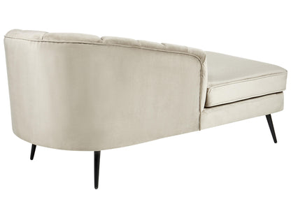  Right-Hand Chaise Lounge ALLIER Velvet Beige