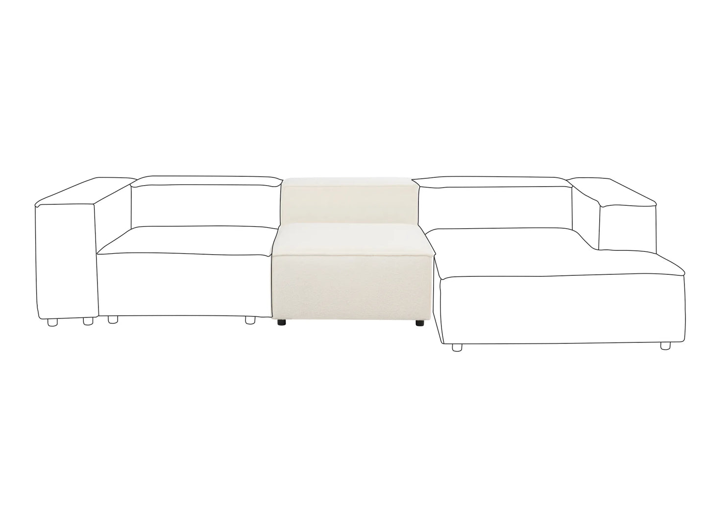  1-Seat Section ARDAL Boucle Off-White