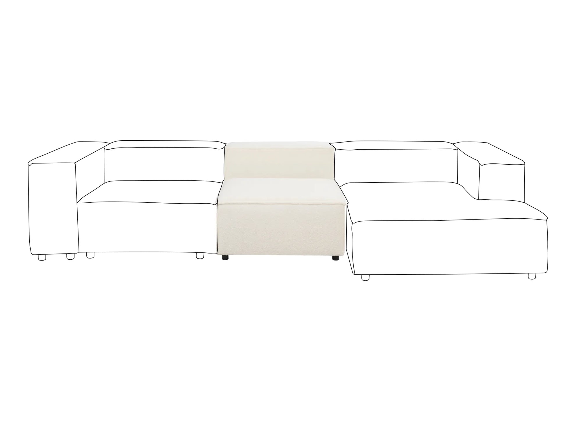  1-Seat Section ARDAL Boucle Off-White
