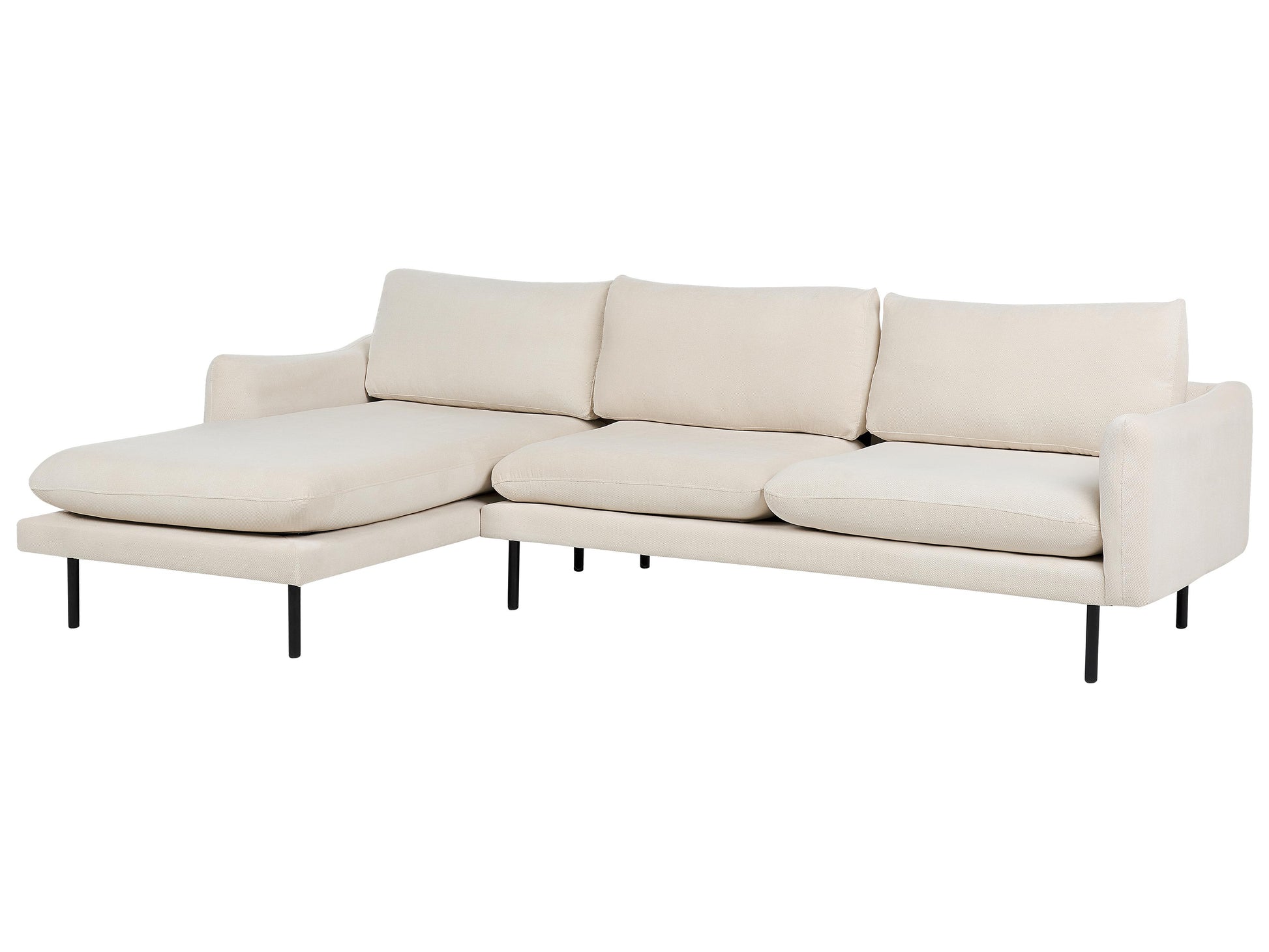  Corner Sofa 4 Seater VINTERBRO Fabric Light Beige Right Hand