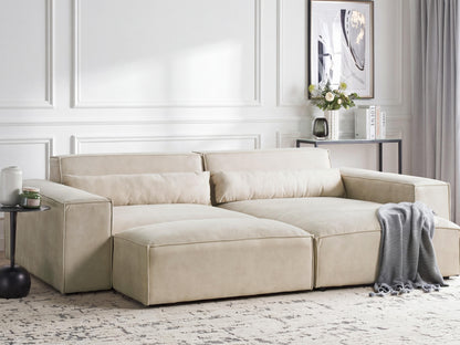  Right-Hand Chaise Lounge HELLNAR Velvet Light Beige
