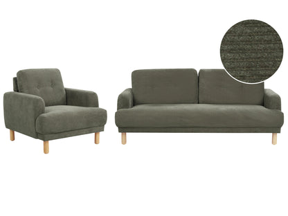  Living Room Set 4 Seater TUVE Corduroy Dark Green