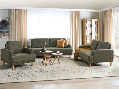  Living Room Set 4 Seater TUVE Corduroy Dark Green