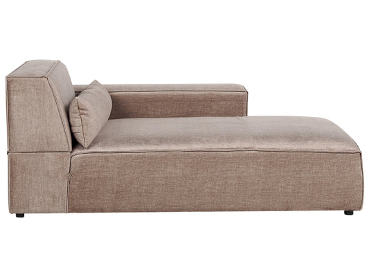  Left-Hand Chaise Lounge HELLNAR Fabric Light Brown