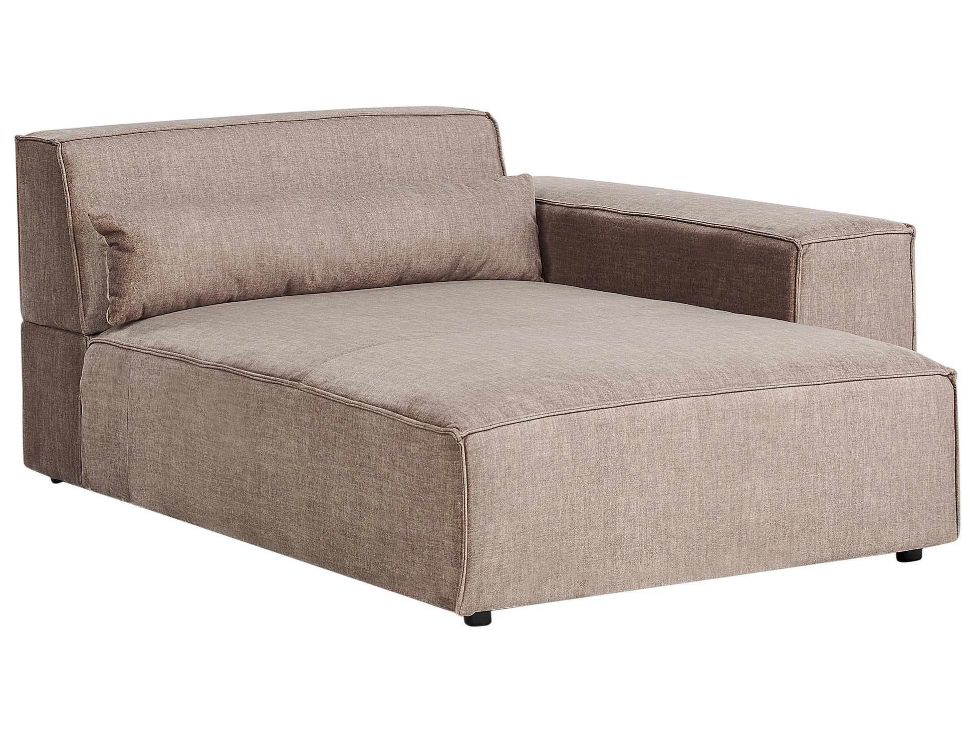  Left-Hand Chaise Lounge HELLNAR Fabric Light Brown