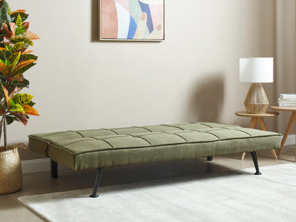  Sofa Bed 3 Seater HASLE Fabric Olive Green