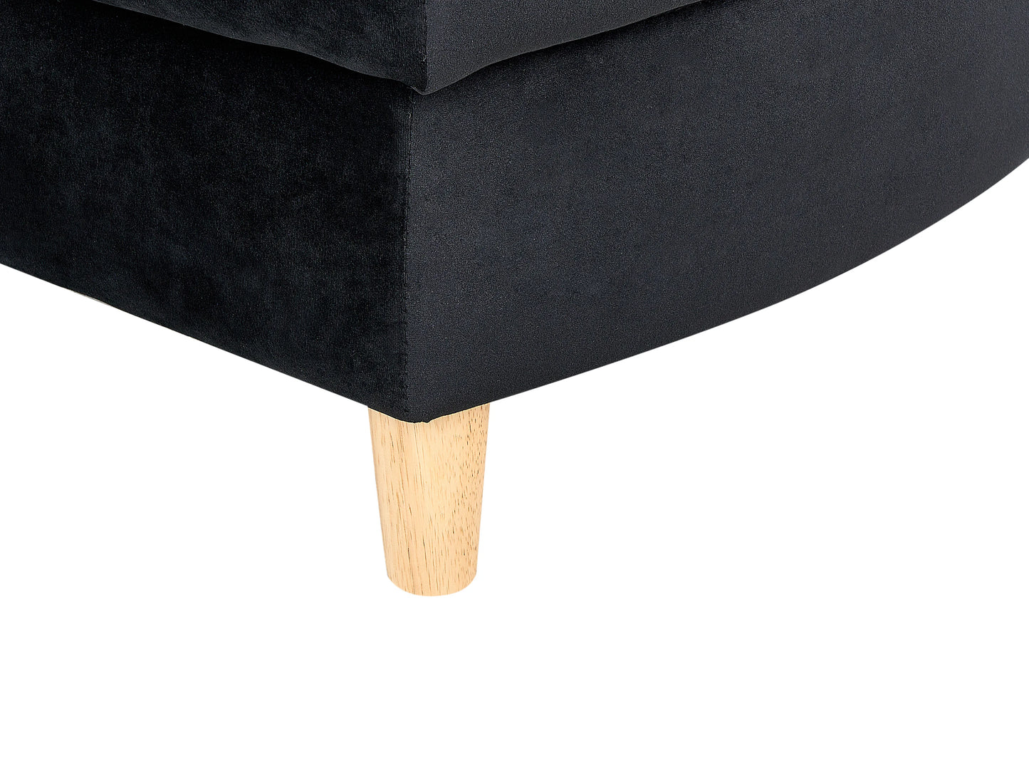  Left-Hand Chaise Lounge MERI Velvet Black With Storage