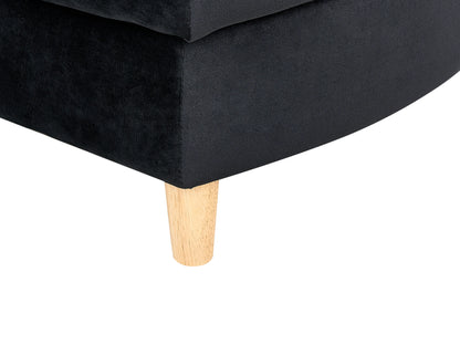  Left-Hand Chaise Lounge MERI Velvet Black With Storage