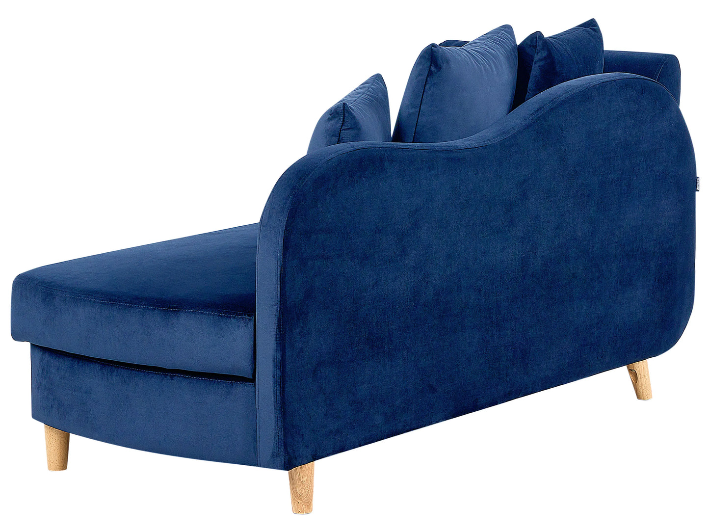  Left-Hand Chaise Lounge MERI Velvet Navy Blue With Storage