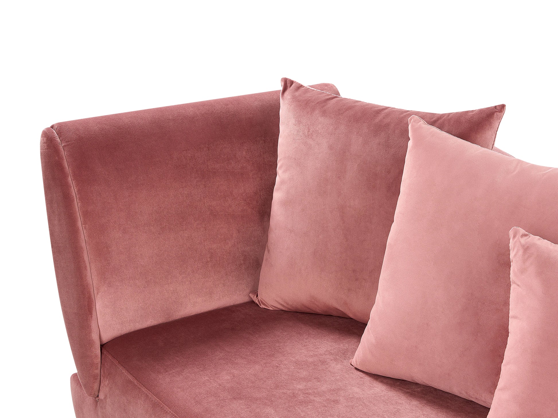  Left-Hand Chaise Lounge MERI Velvet Pink With Storage