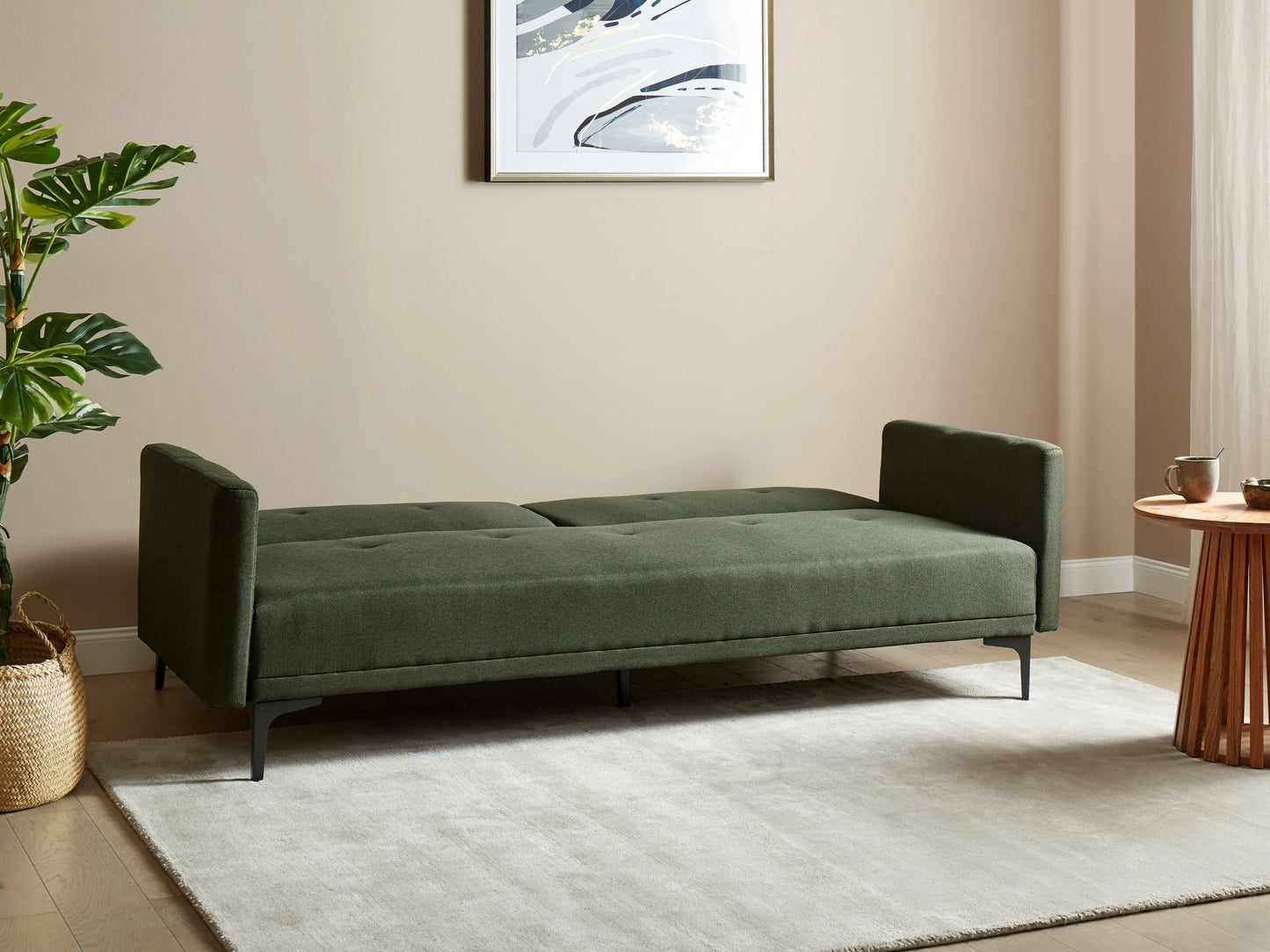  Sofa Bed 3 Seater LUCAN Fabric Dark Green