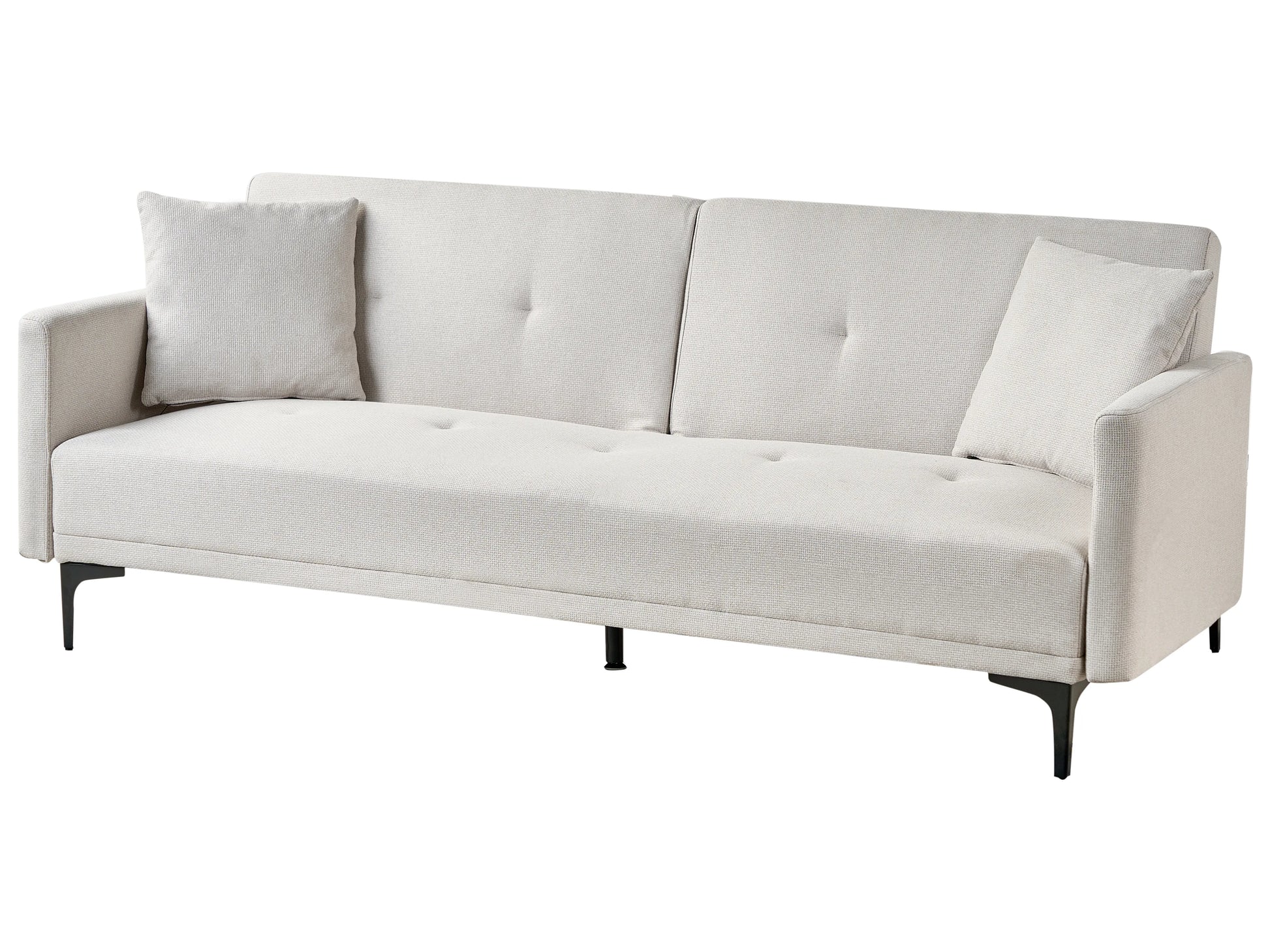  Sofa Bed 3 Seater LUCAN Fabric Light Beige