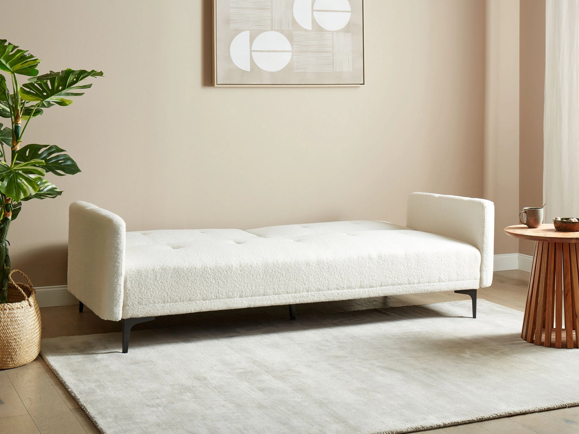  Sofa Bed 3 Seater LUCAN Boucle Off-White