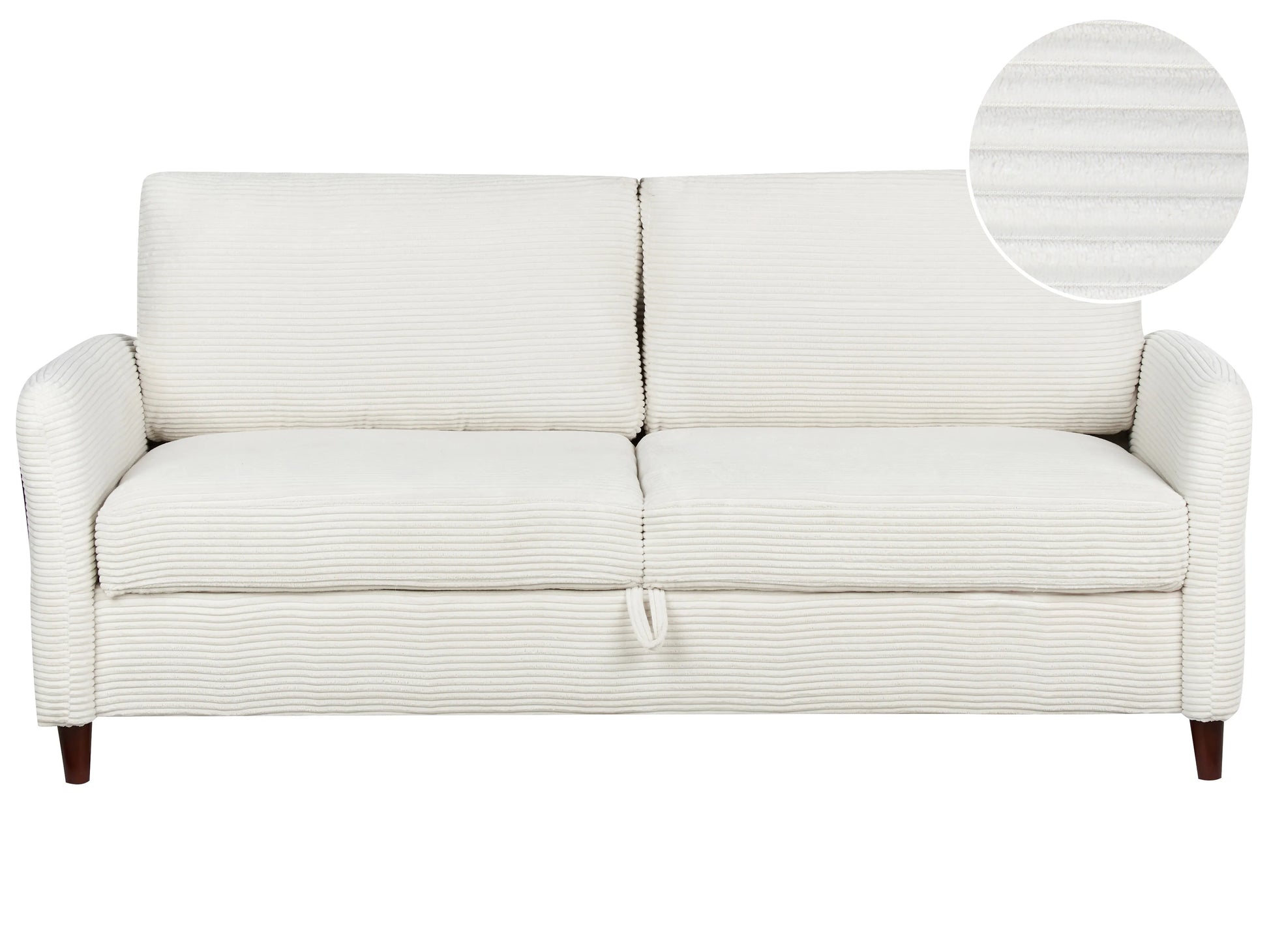  Sofa 3 Seater MARE Corduroy Off-White With Storage