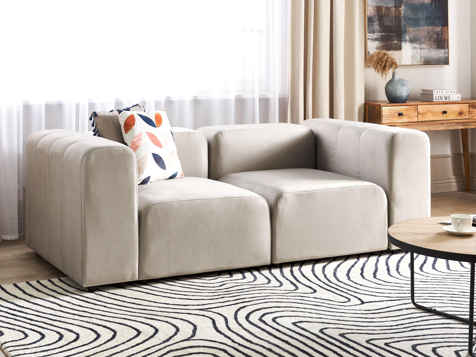 Modular Sofa 2 Seater FALSTERBO Velvet Beige