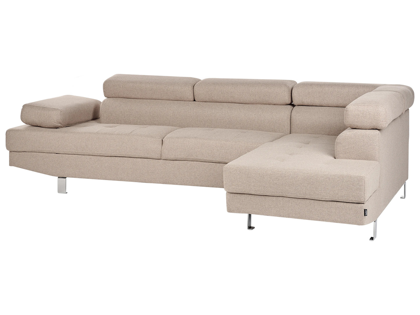  Corner Sofa 5 Seater NORREA Fabric Beige Left Hand