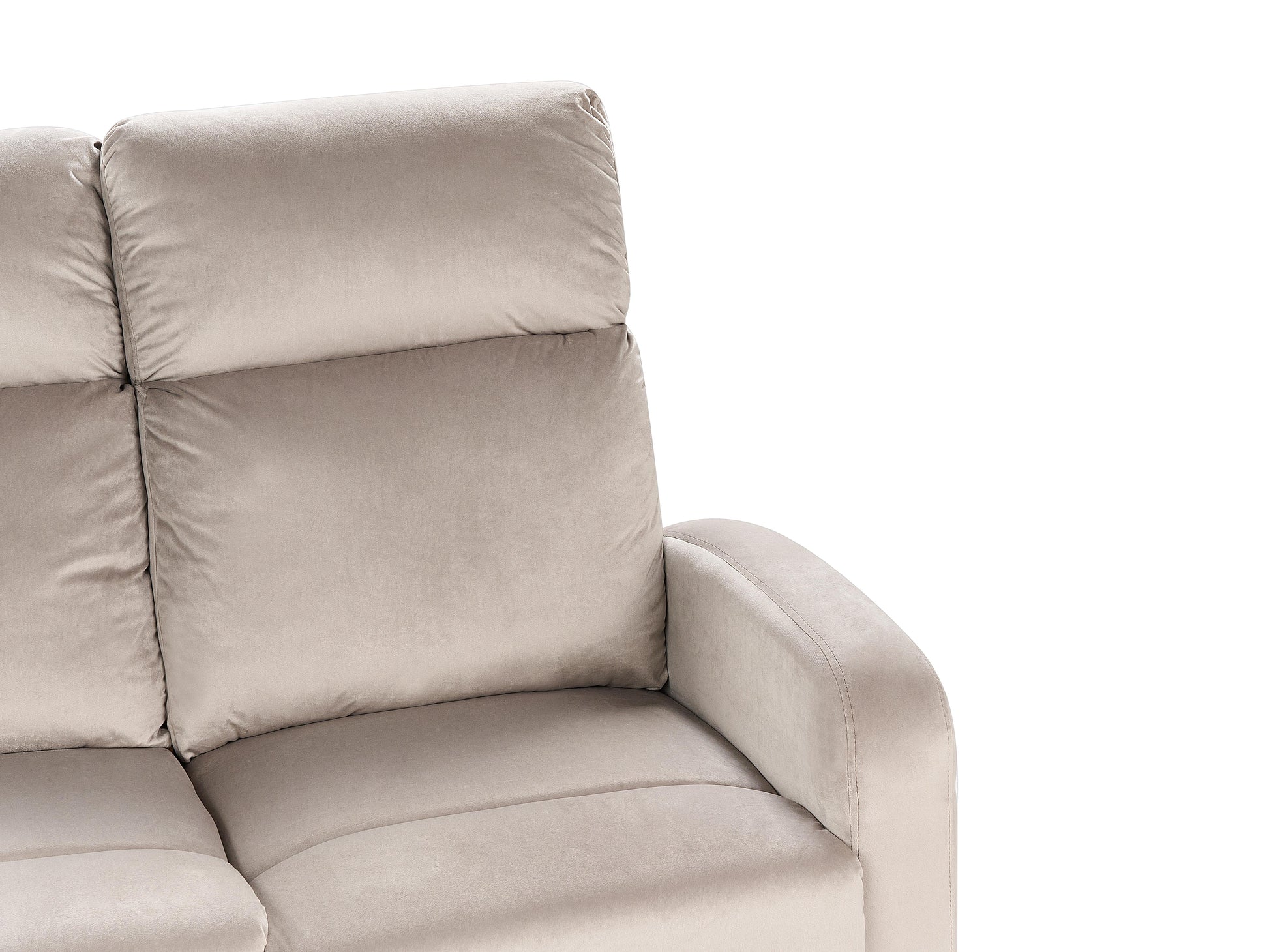  Manual Recliner Sofa 2 Seater VERDAL Velvet Taupe