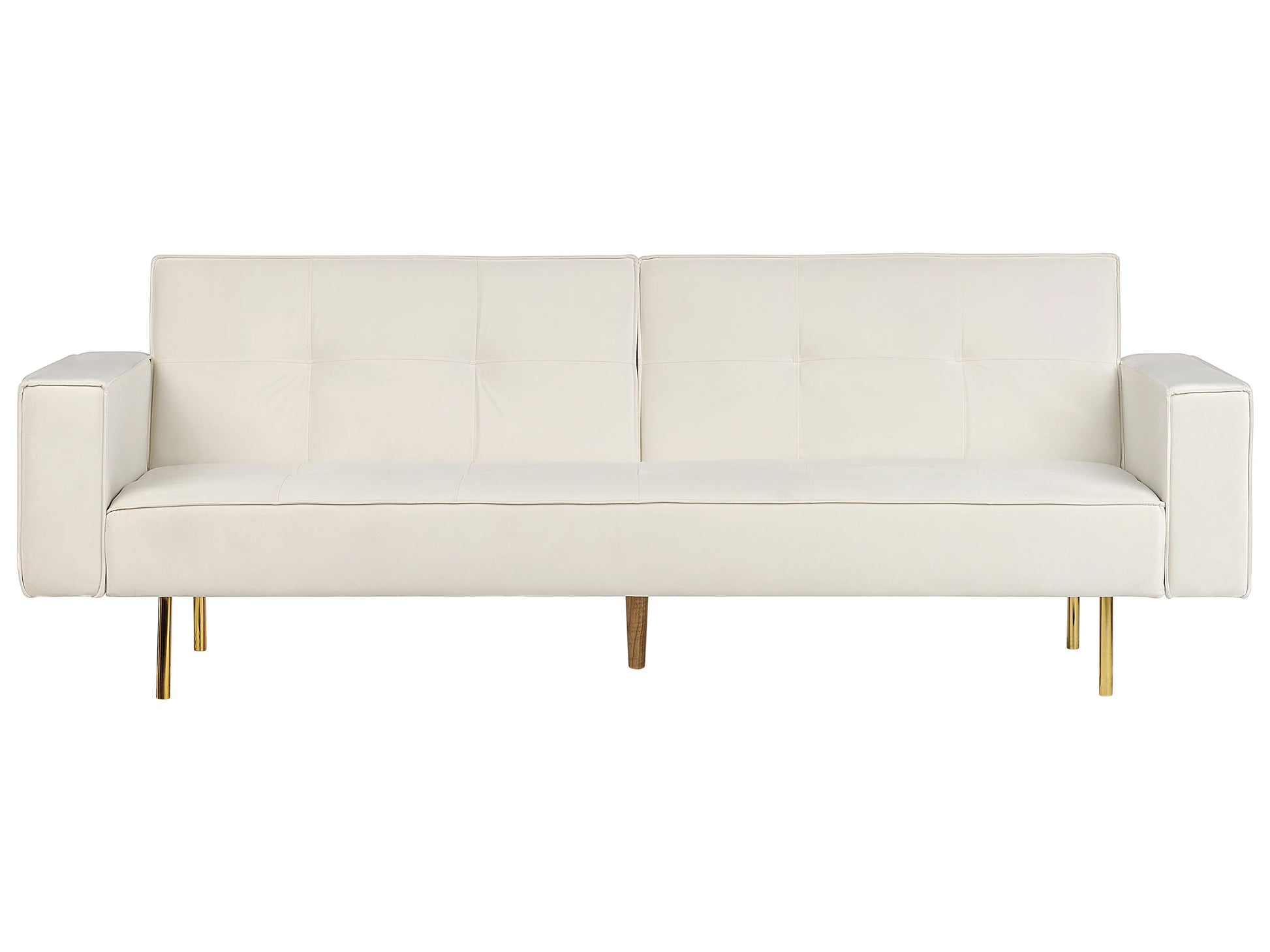  Sofa Bed 3 Seater VISNES Velvet Off-White