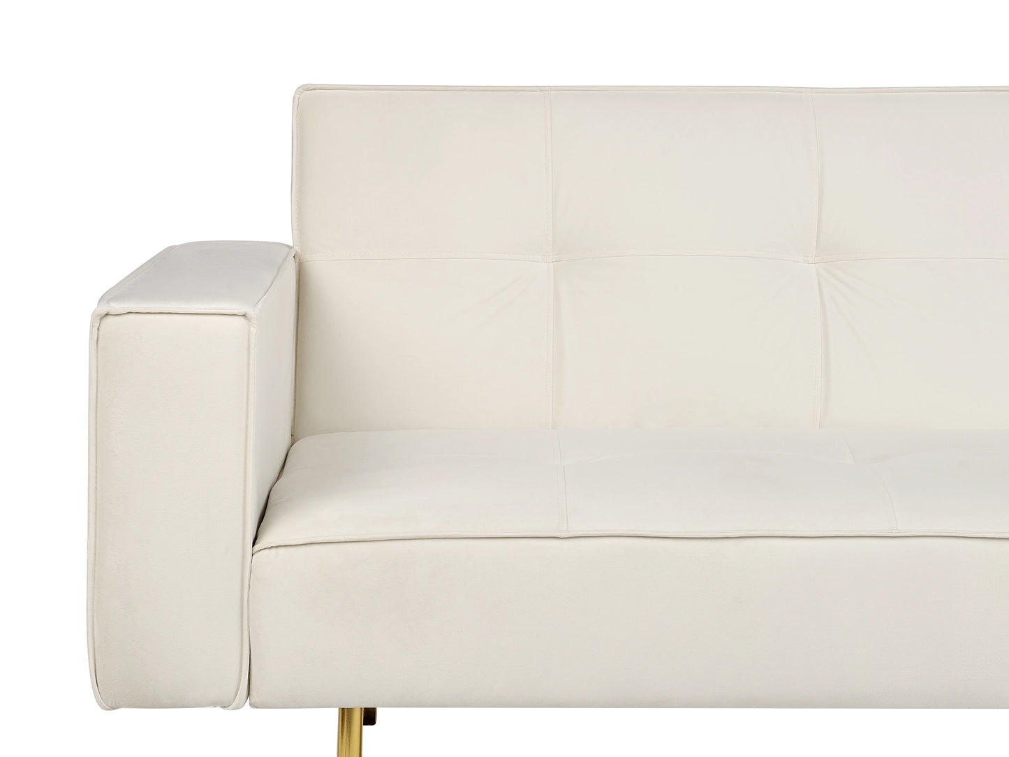  Sofa Bed 3 Seater VISNES Velvet Off-White