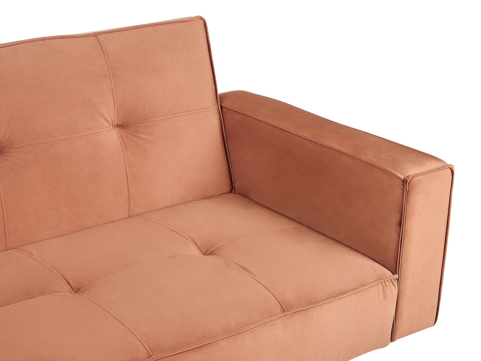  Sofa Bed 3 Seater VISNES Velvet Golden Brown