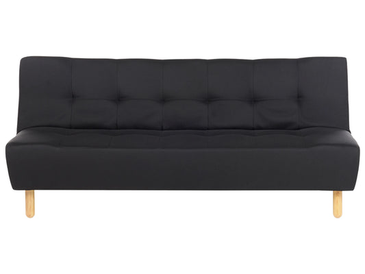  Sofa Bed 3 Seater ALSTEN Fabric Black