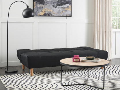 Sofa Bed 3 Seater ALSTEN Fabric Black