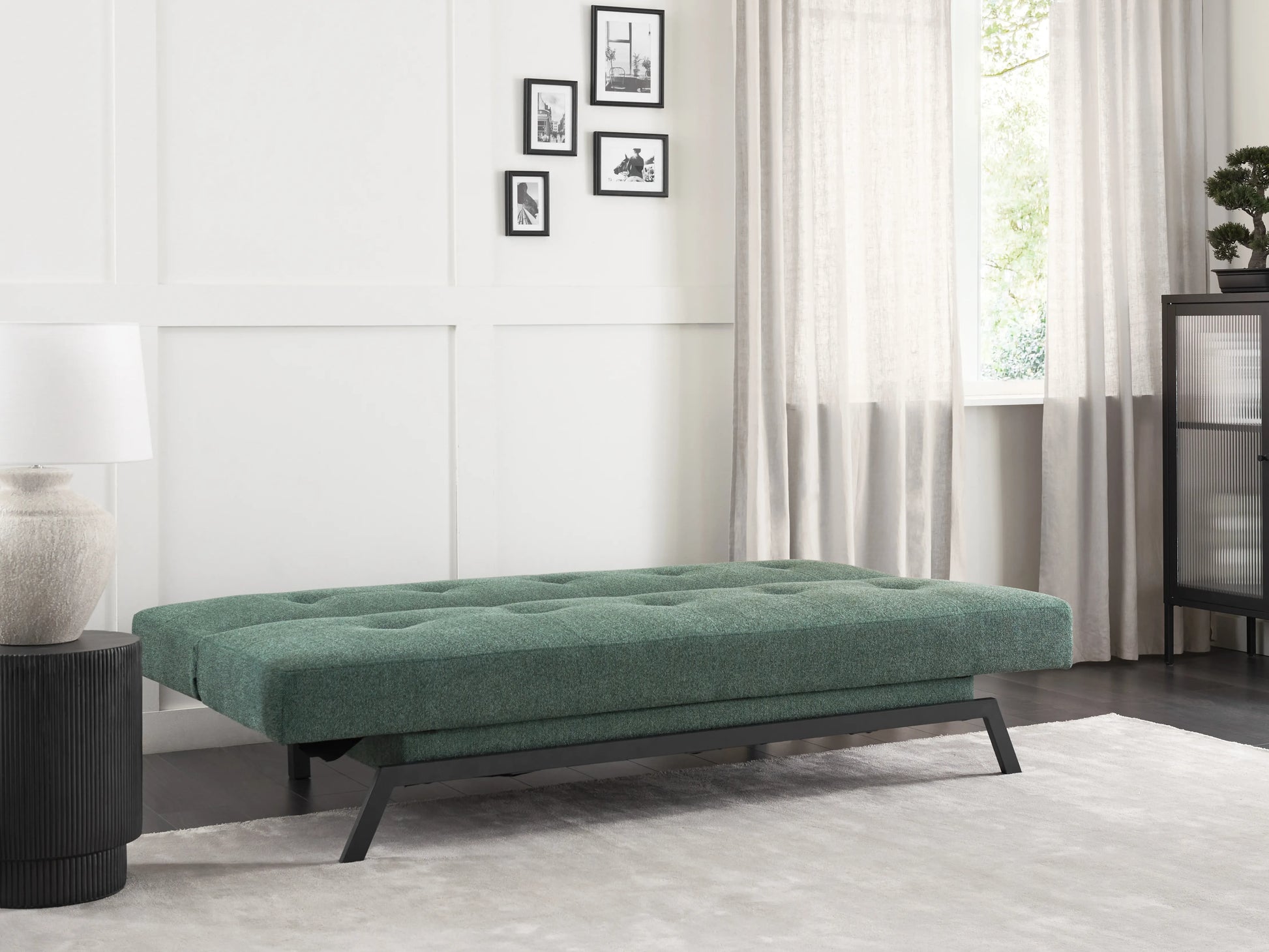  Sofa Bed 3 Seater LEEDS Fabric Green