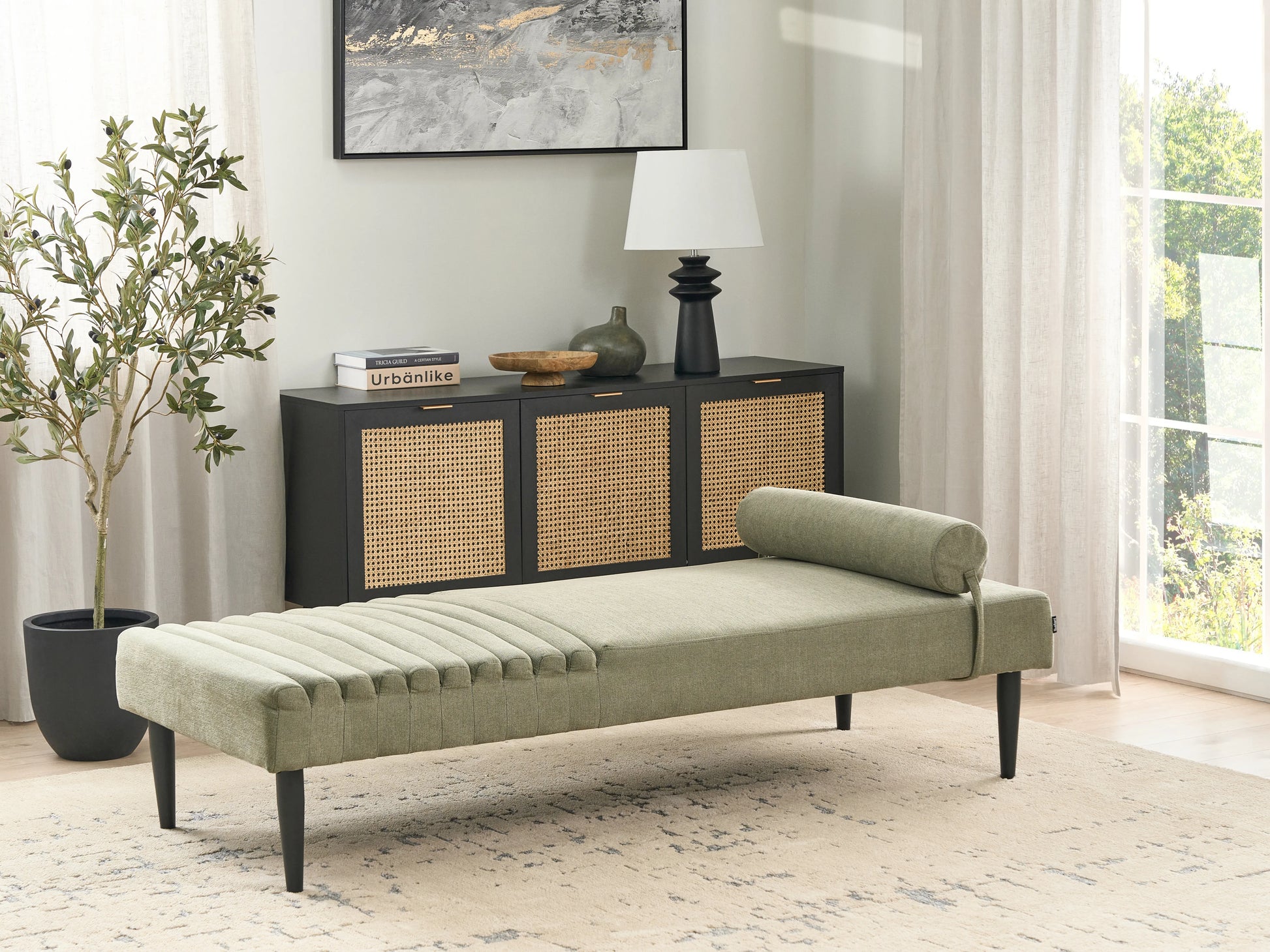  Chaise Longue MAURIAC Fabric Green