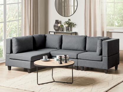  Modular Corner Sofa 4 Seater UNSTAD Fabric Dark Grey Right Hand
