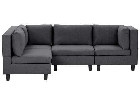  Modular Corner Sofa 4 Seater UNSTAD Fabric Dark Grey Right Hand