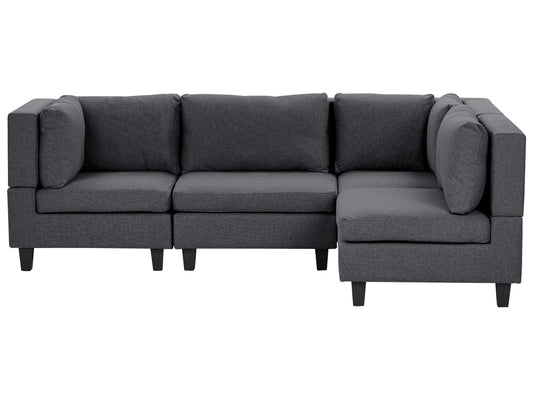  Modular Corner Sofa 4 Seater UNSTAD Fabric Dark Grey Left Hand