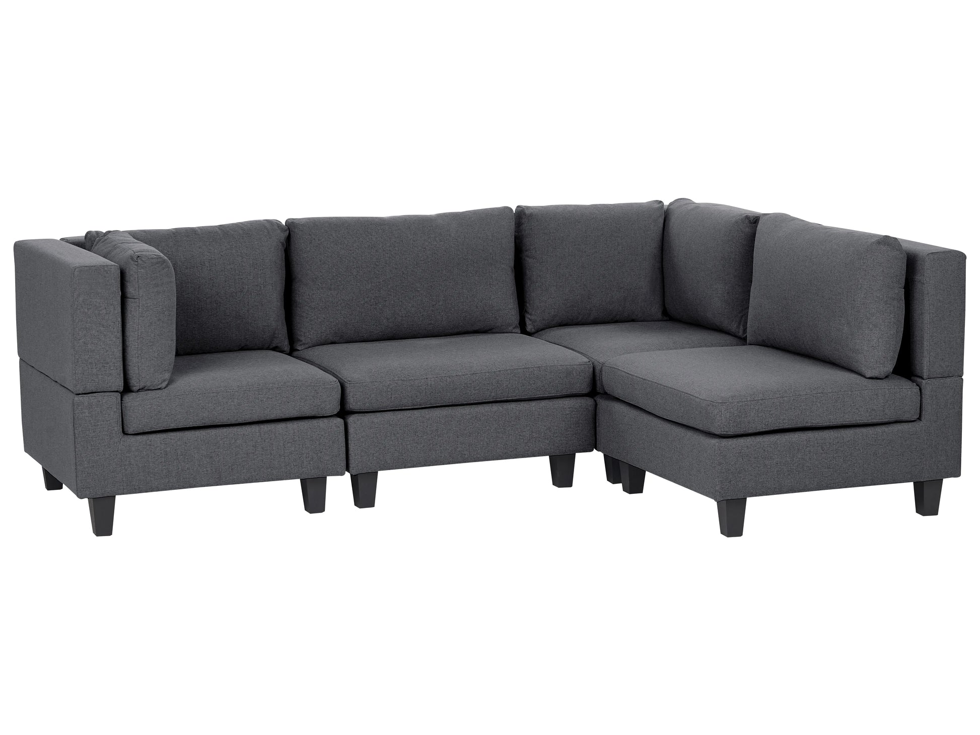  Modular Corner Sofa 4 Seater UNSTAD Fabric Dark Grey Left Hand