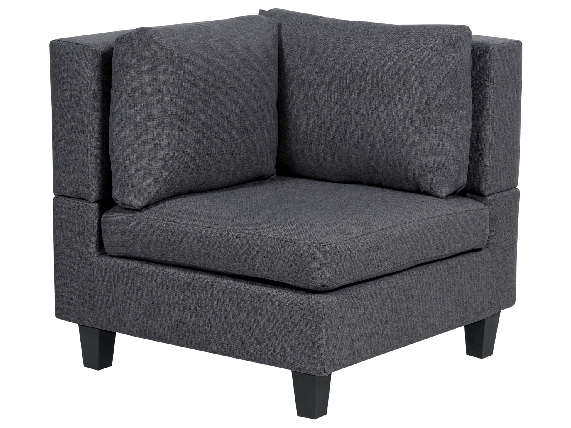  Modular Corner Sofa 4 Seater UNSTAD Fabric Dark Grey With Ottoman Left Hand
