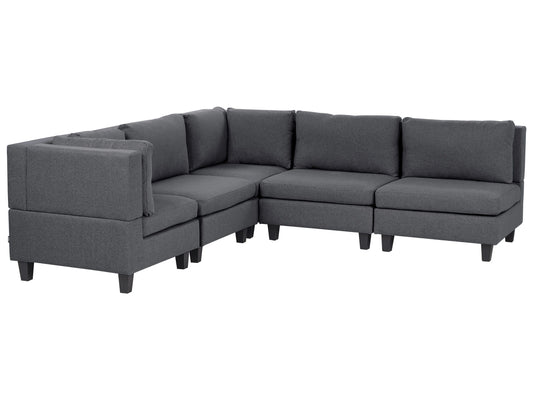  Modular Corner Sofa 5 Seater UNSTAD Fabric Dark Grey Right Hand