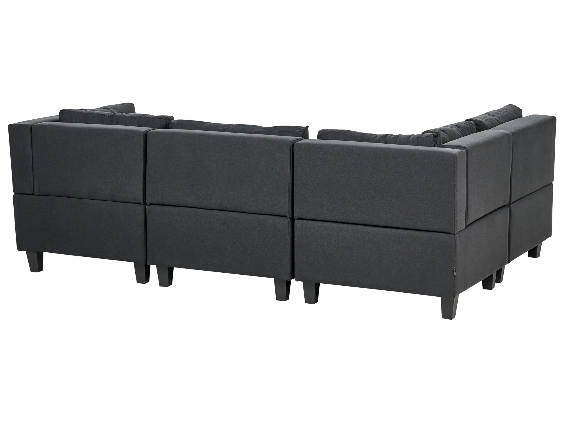  Modular Corner Sofa 4 Seater UNSTAD Fabric Black Right Hand