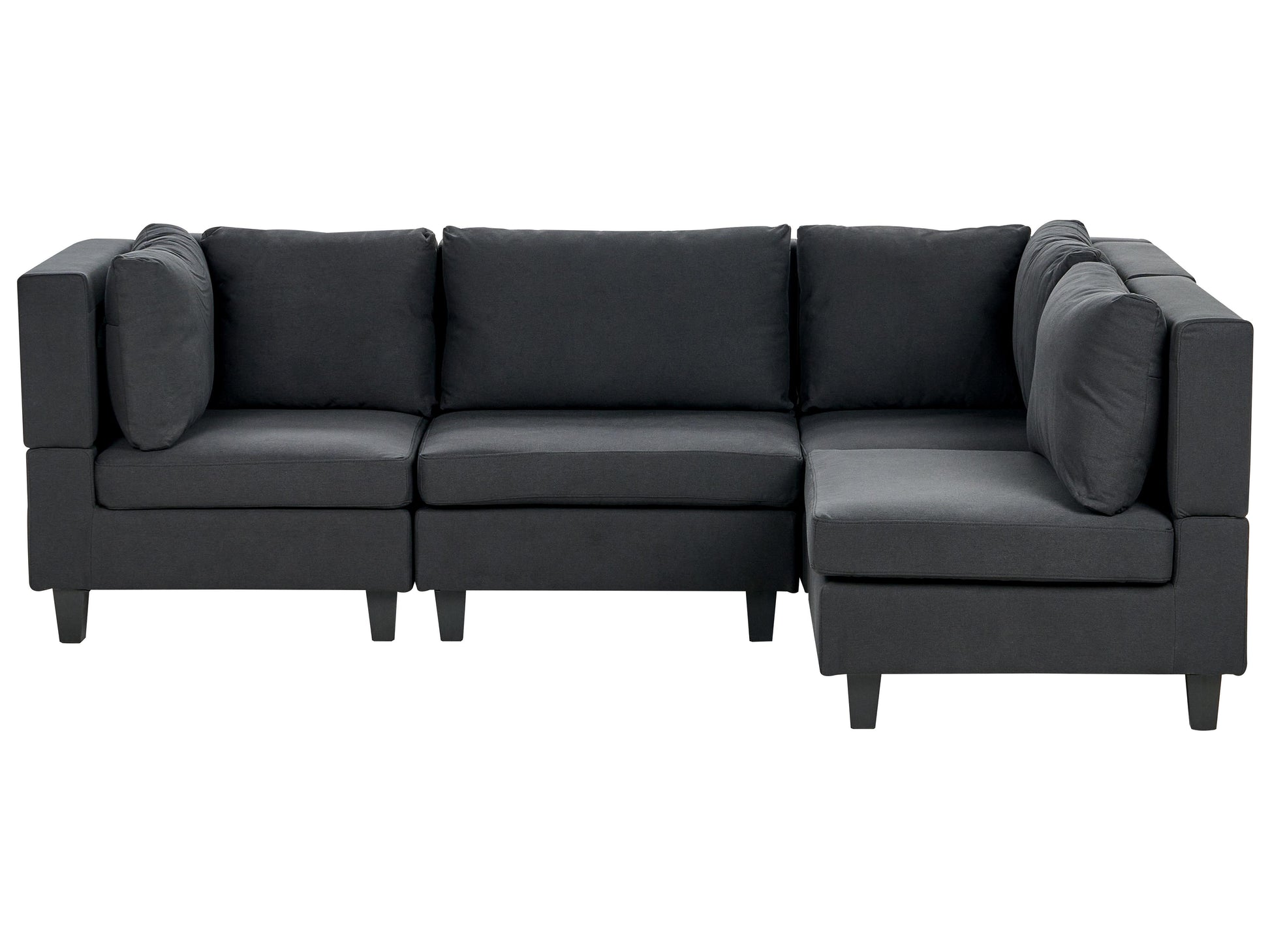  Modular Corner Sofa 4 Seater UNSTAD Fabric Black Left Hand