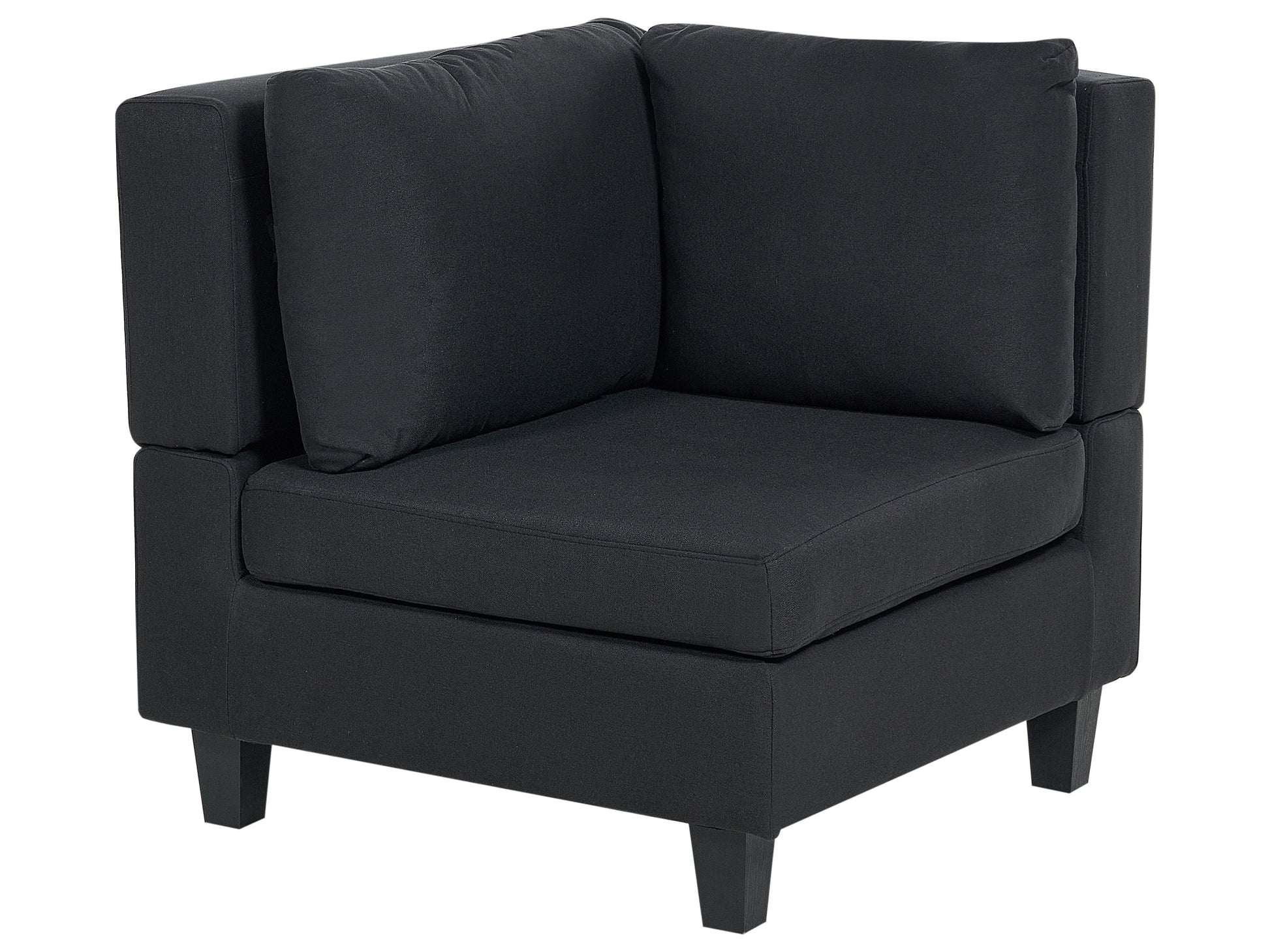  Modular Corner Sofa 4 Seater UNSTAD Fabric Black Left Hand