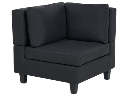  Modular Corner Sofa 4 Seater UNSTAD Fabric Black With Ottoman Right Hand