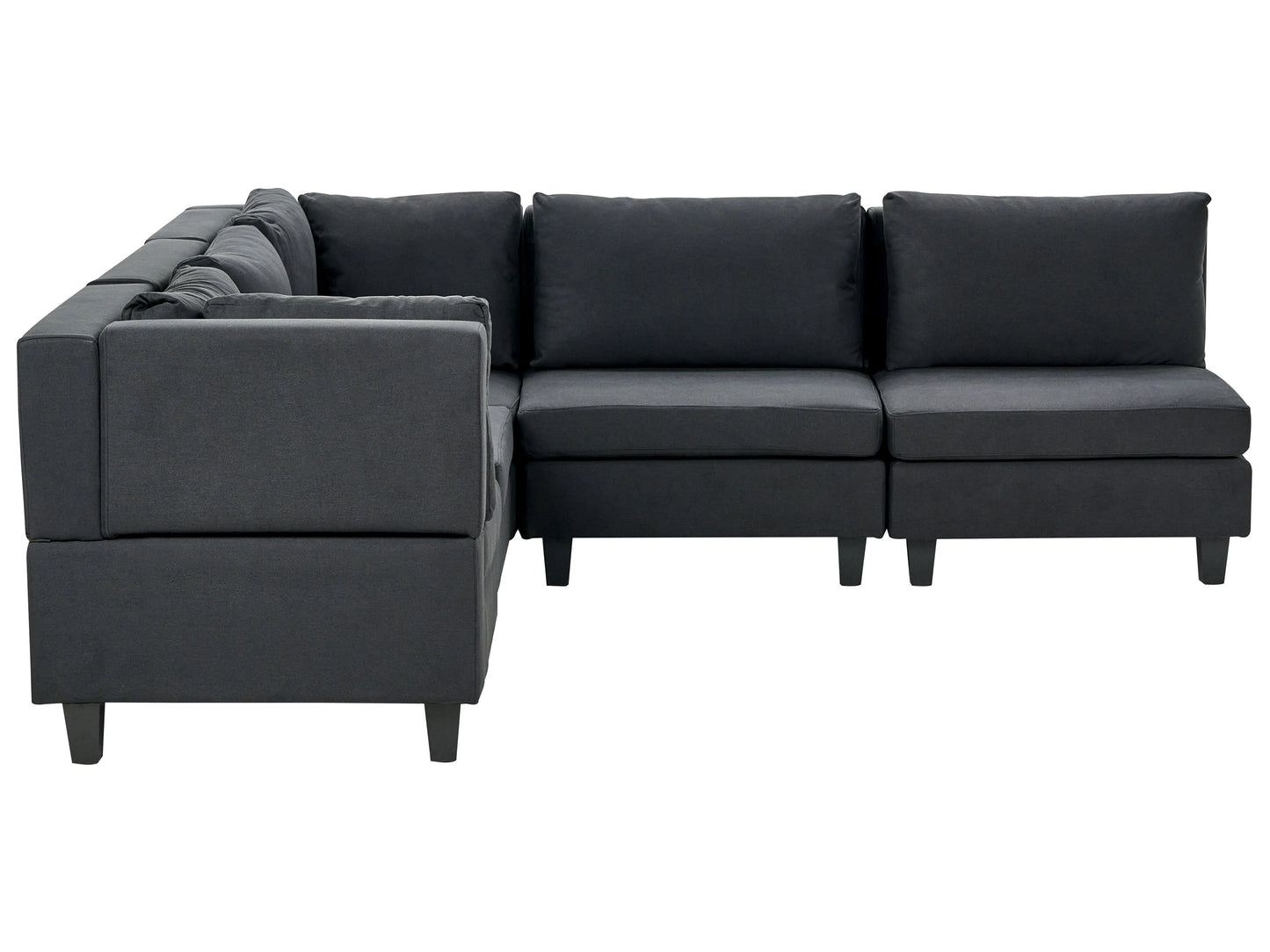  Modular Corner Sofa 5 Seater UNSTAD Fabric Black Right Hand