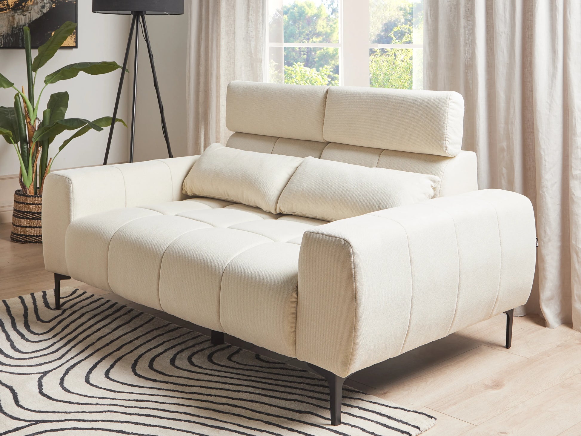 Sofa 2 Seater VEGAMO Fabric Light Beige