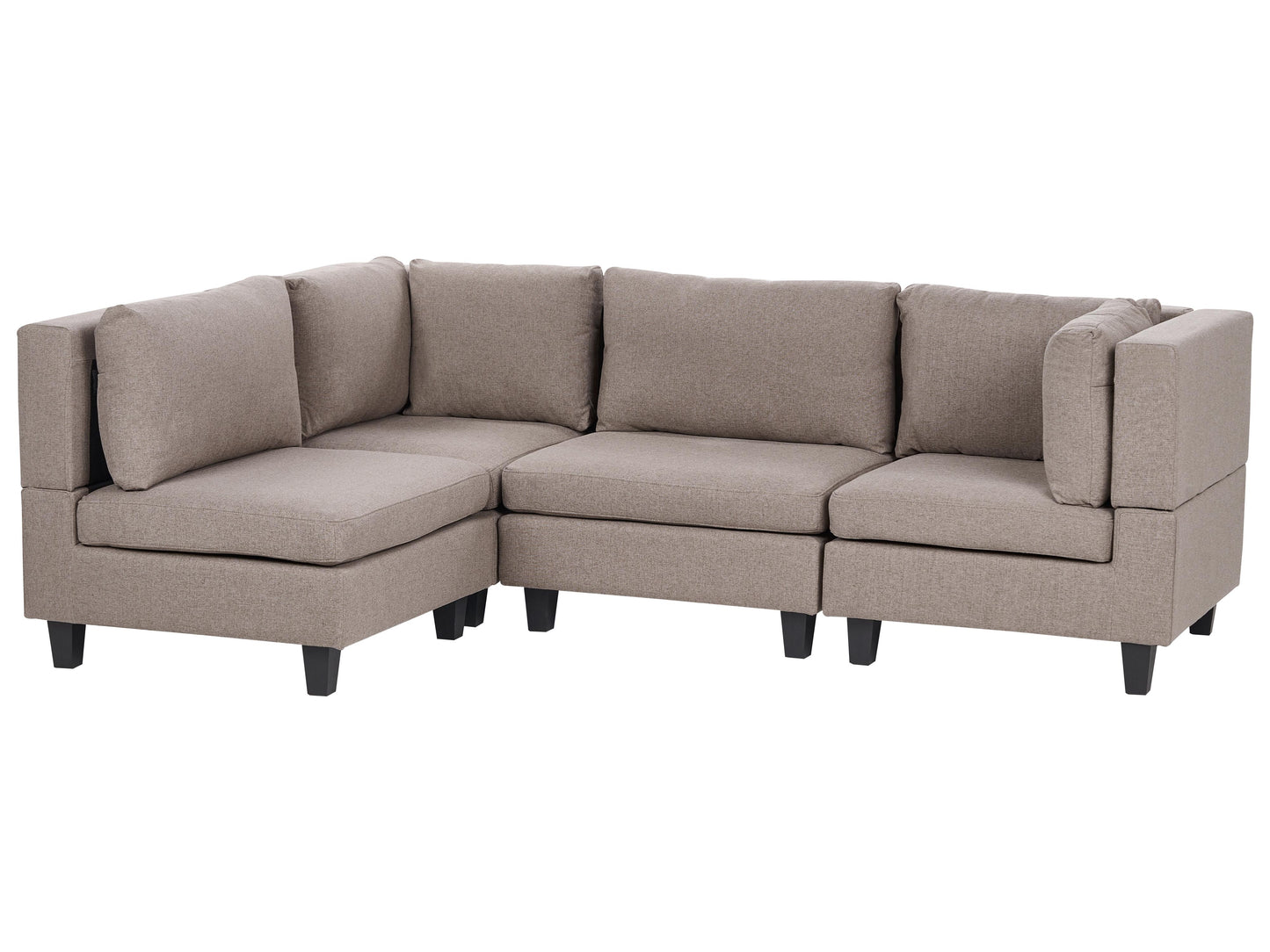  Modular Corner Sofa 4 Seater UNSTAD Fabric Brown Right Hand