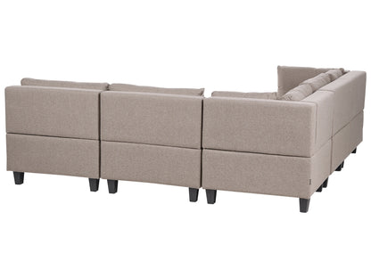  Modular Corner Sofa 5 Seater UNSTAD Fabric Brown Right Hand