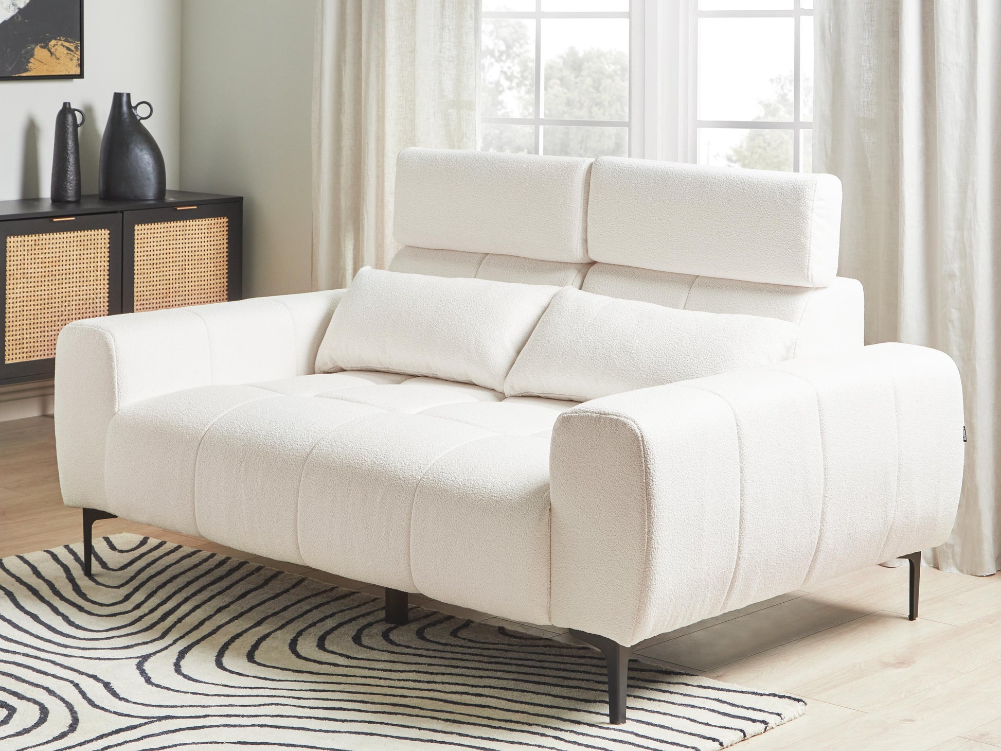  Sofa 2 Seater VEGAMO Boucle White