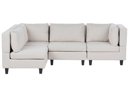  Modular Corner Sofa 4 Seater UNSTAD Fabric Light Beige Right Hand