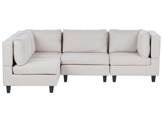  Modular Corner Sofa 4 Seater UNSTAD Fabric Light Beige Right Hand