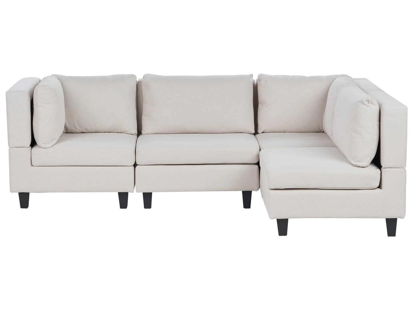  Modular Corner Sofa 4 Seater UNSTAD Fabric Light Beige Left Hand