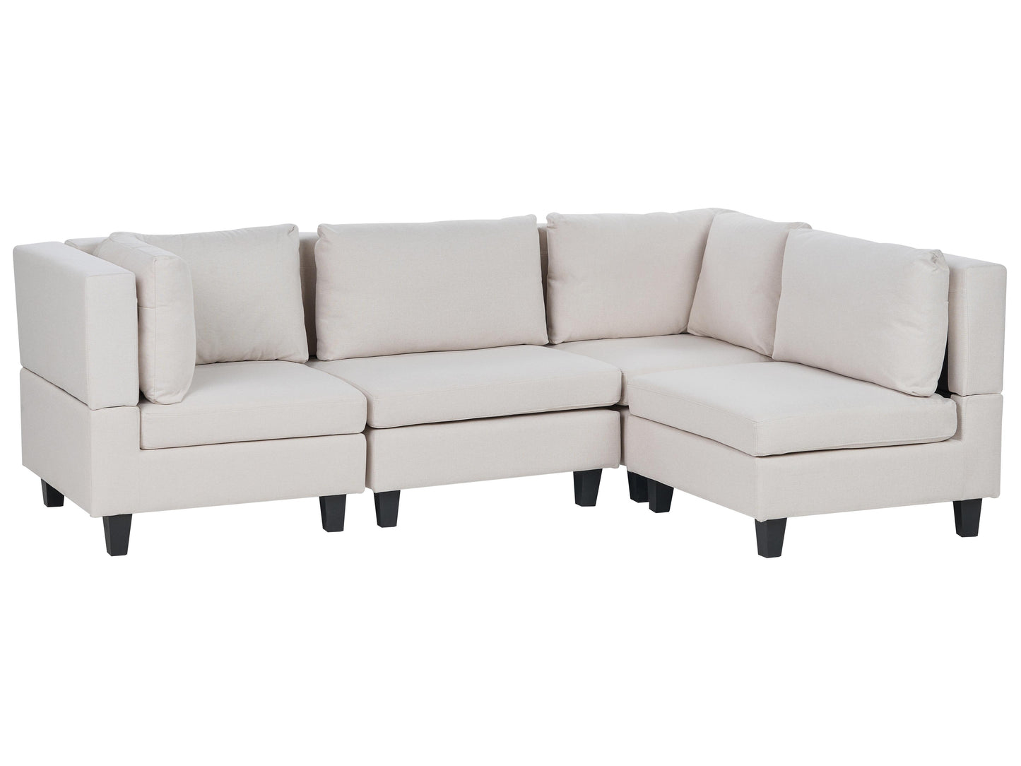  Modular Corner Sofa 4 Seater UNSTAD Fabric Light Beige Left Hand